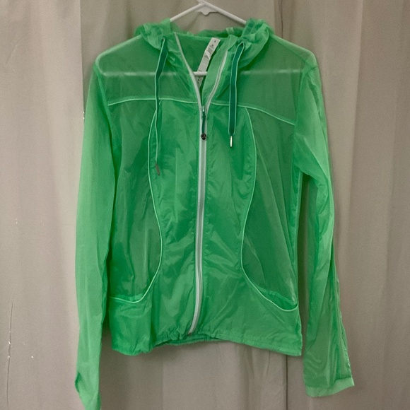 Lululemon Transparent Green Running Jacket with Hood Size 8 - Picture 8 of 15